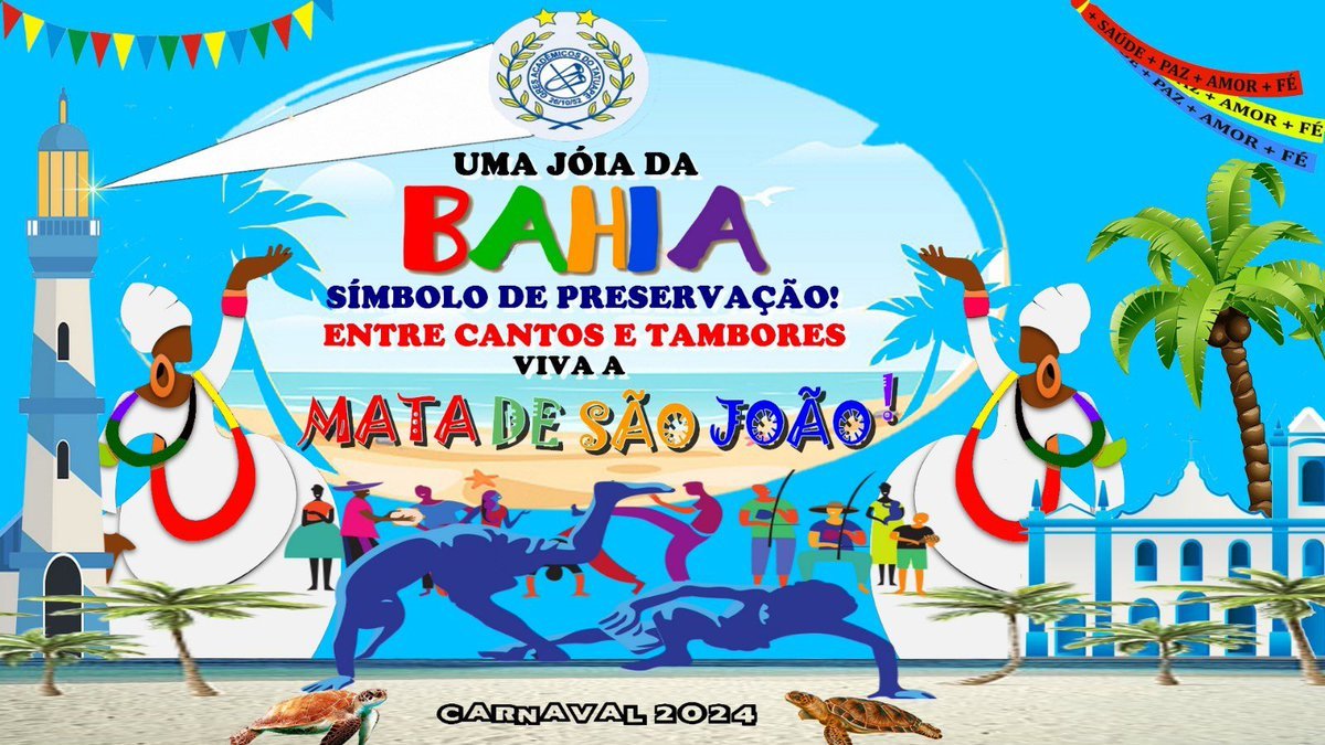 “Mata de São João – uma joia da Bahia, símbolo de preservação! Entre cantos e tambores” enredo da escola de samba Acadêmicos do Tatuapé. Imagem: Divulgação - Acadêmicos da Tatuapé.
