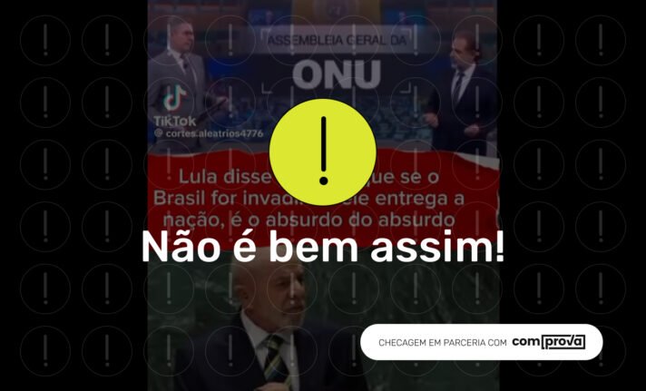 Lula não falou que entregaria o Brasil na ONU