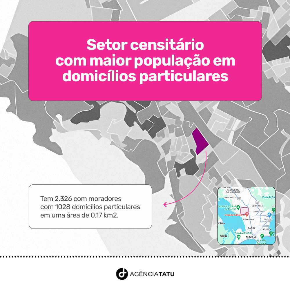 Print Mapa 1 Setor Censitario Tatu - Braskem provoca grande 'vácuo demográfico' em Maceió, apontam dados do Censo do IBGE